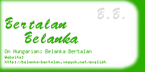 bertalan belanka business card